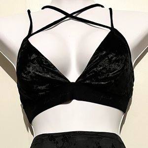 NWOT PINK Victoria Secret Velvet strappy bralette